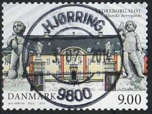 FRIMÆRKER DANMARK | 2014 - AFA 1784 - Danske herregårde III - 9,00 Kr. Ledreborg slot - Pragt Stemplet Hjørring
